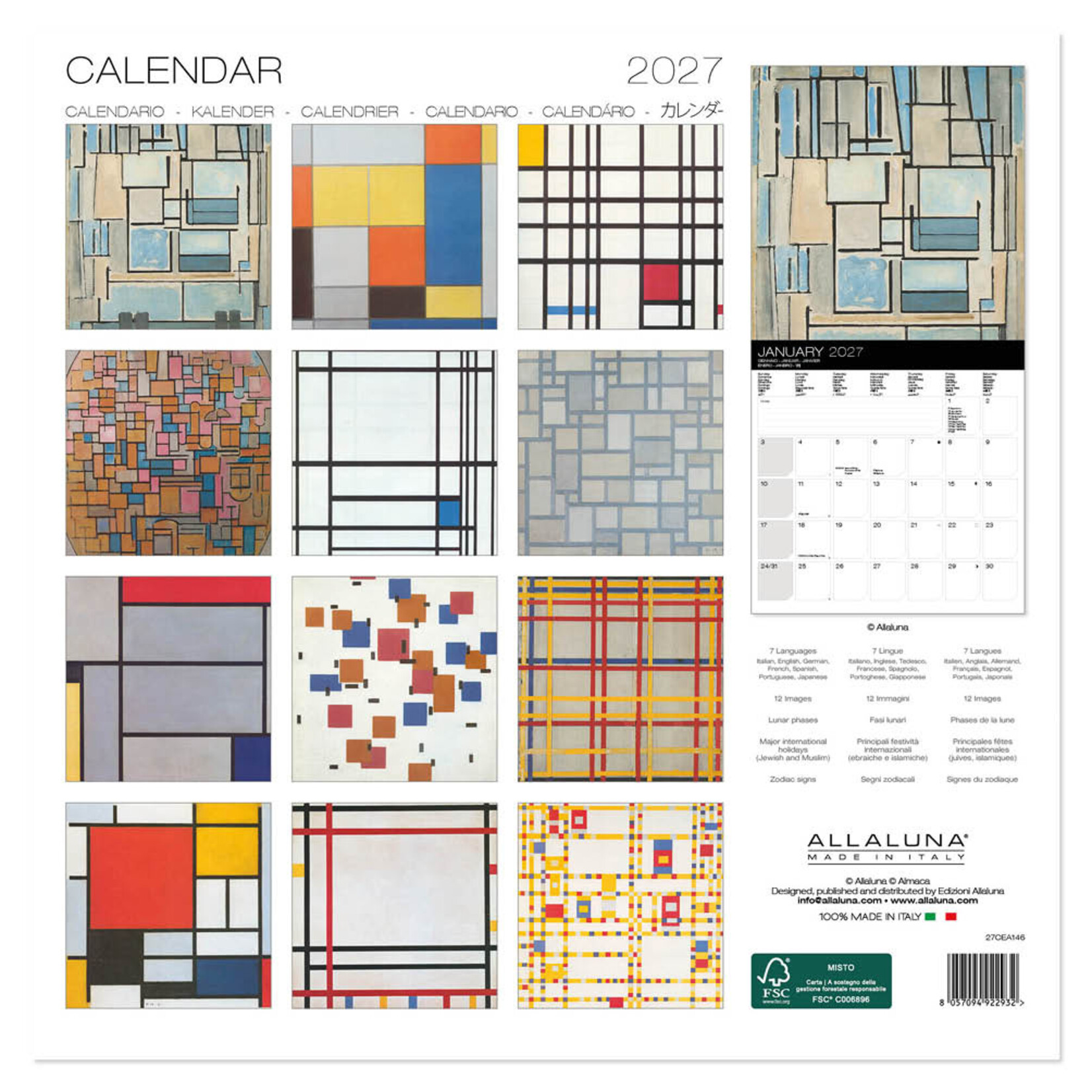 Mondriaan kalender 2027