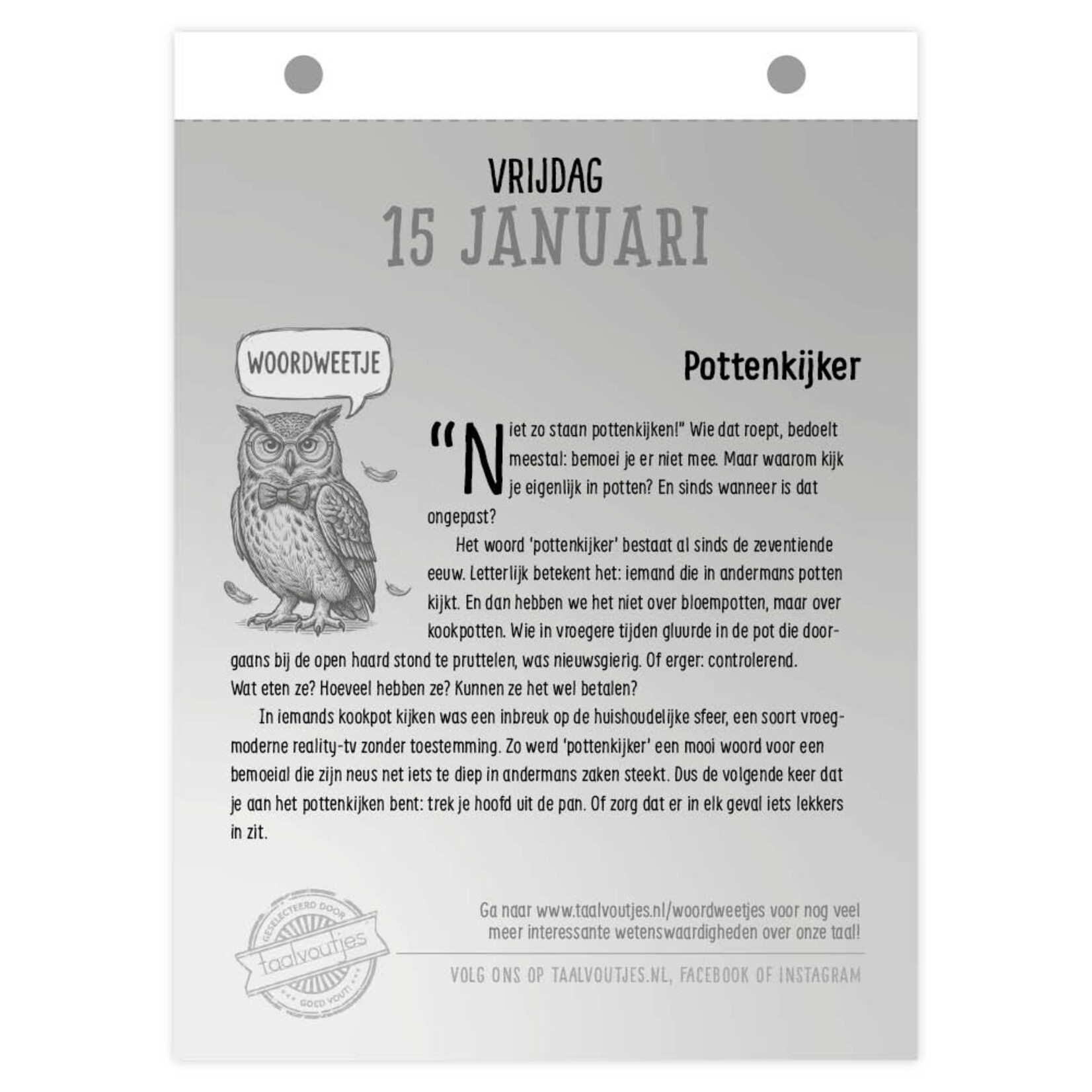 Taalvoutjes  de scheurkalender 2027