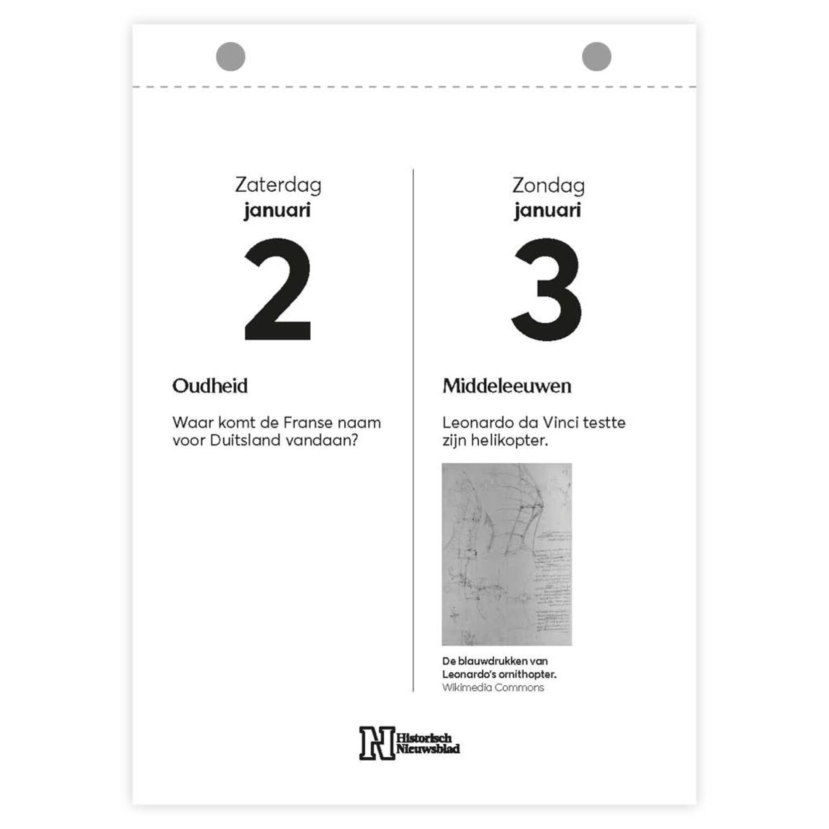 Historische scheurkalender 2027