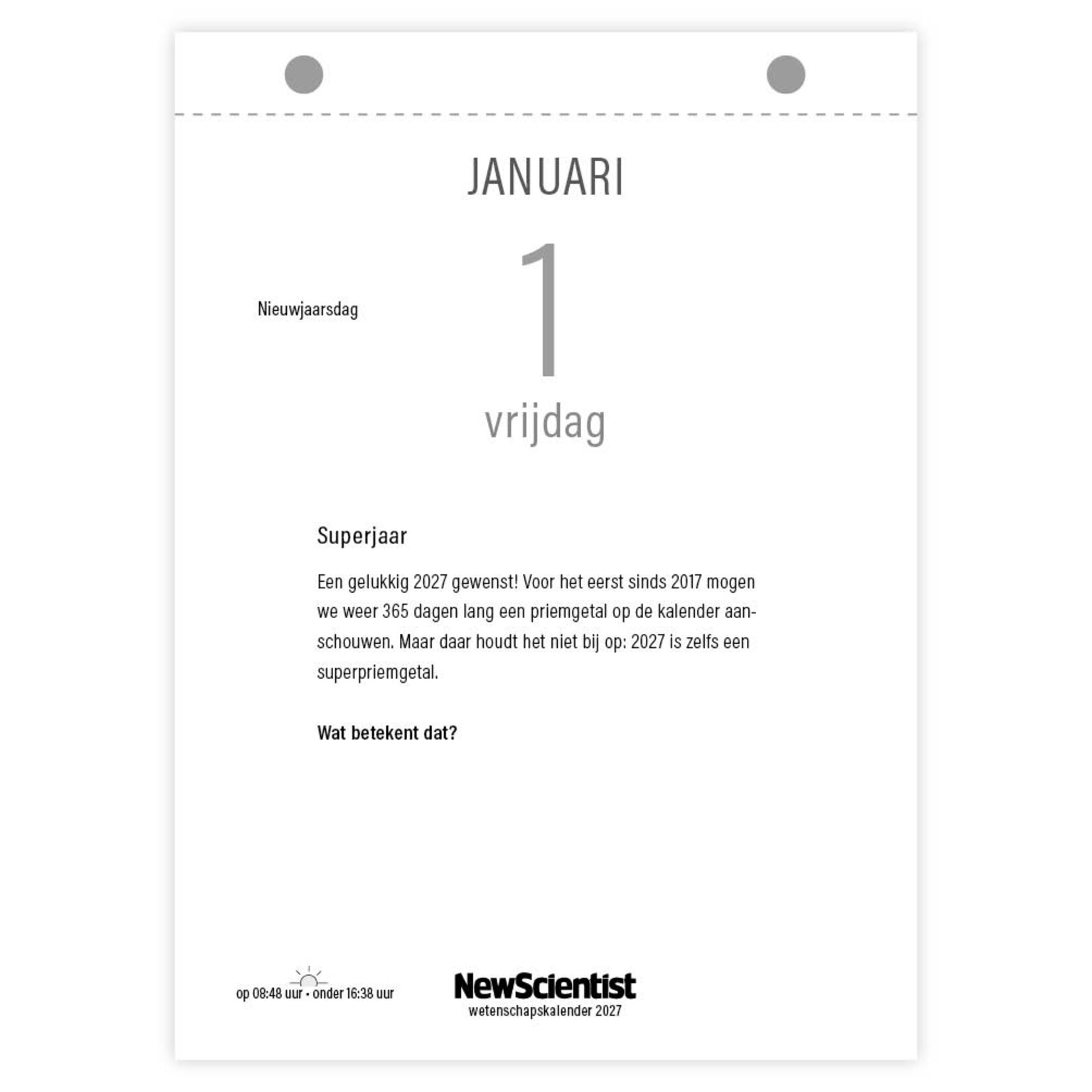 Wetenschapsscheurkalender 2027