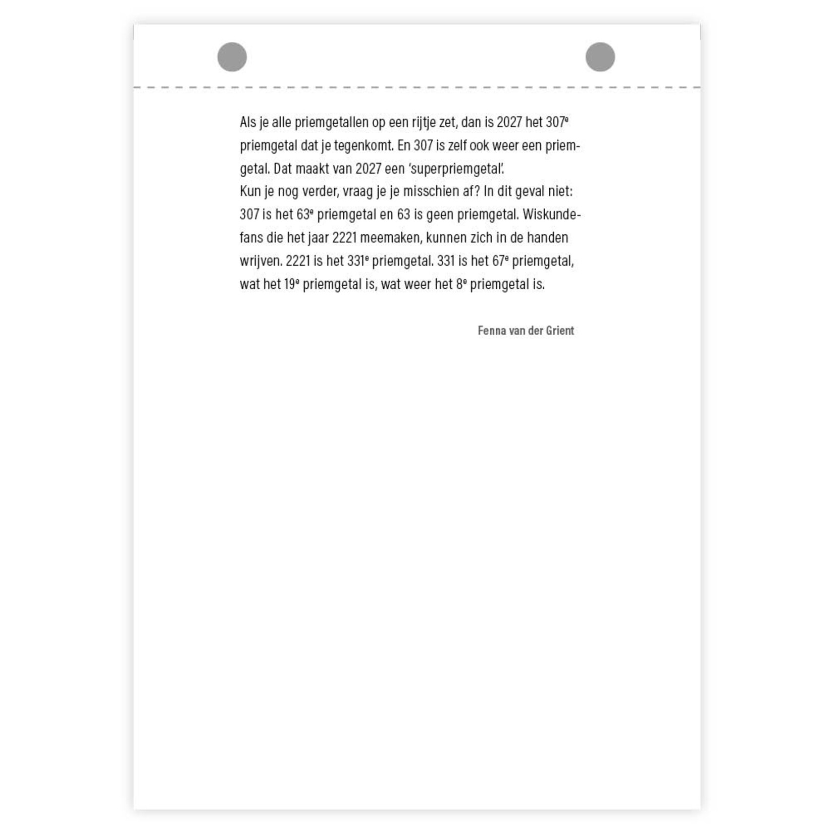 Wetenschapsscheurkalender 2027