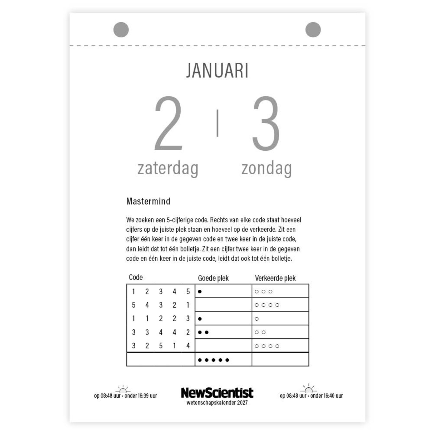 Wetenschapsscheurkalender 2027