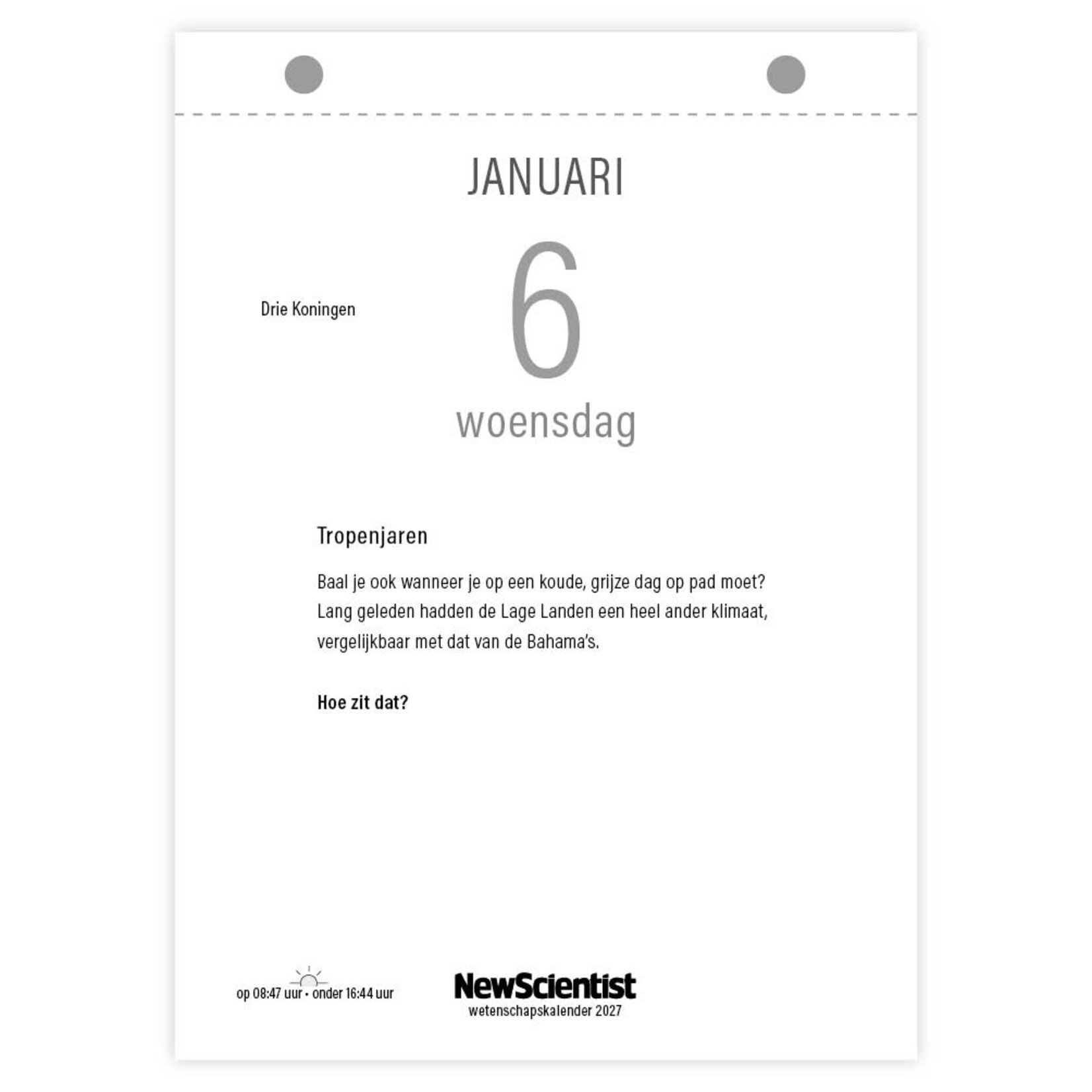 Wetenschapsscheurkalender 2027
