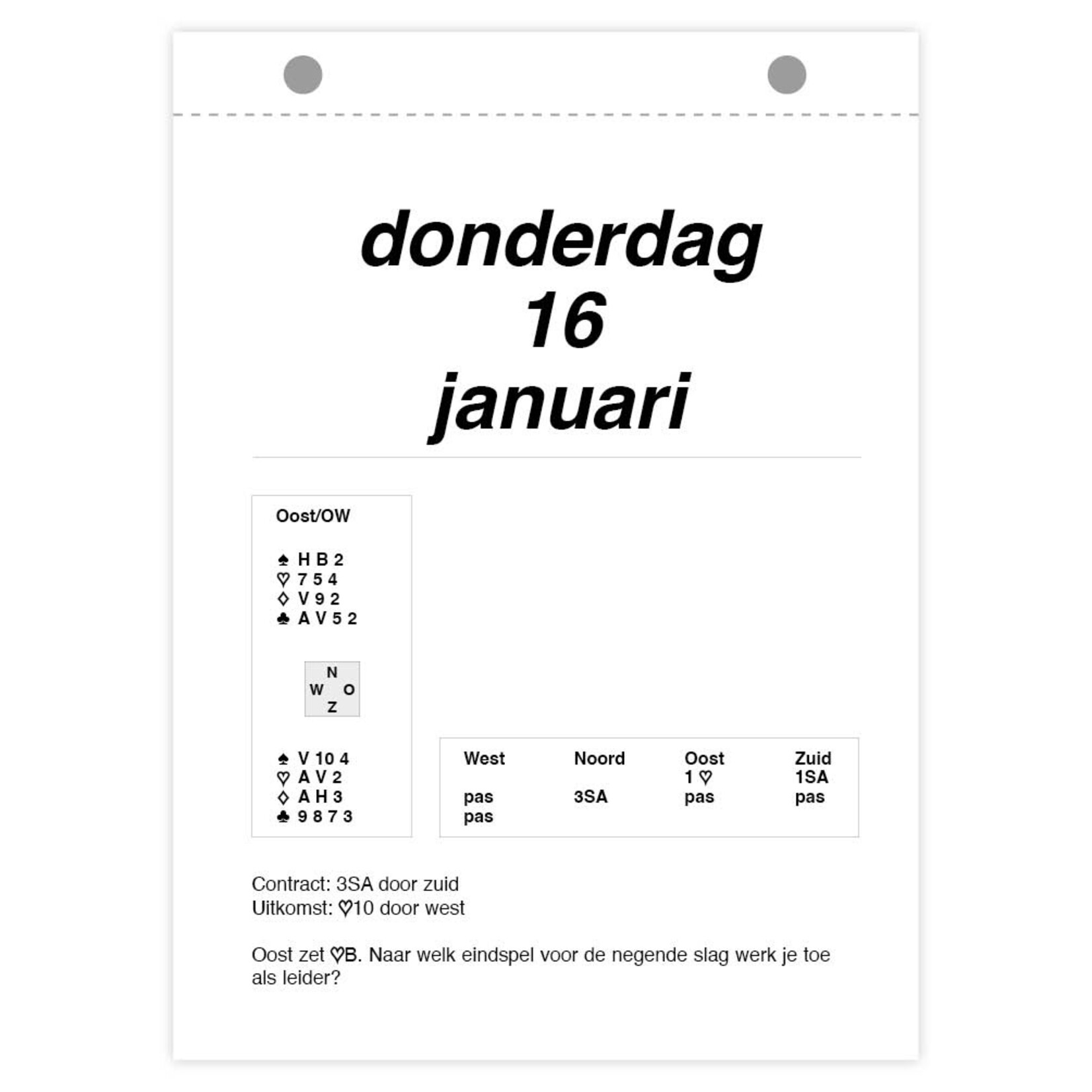 Bridge scheurkalender 2027