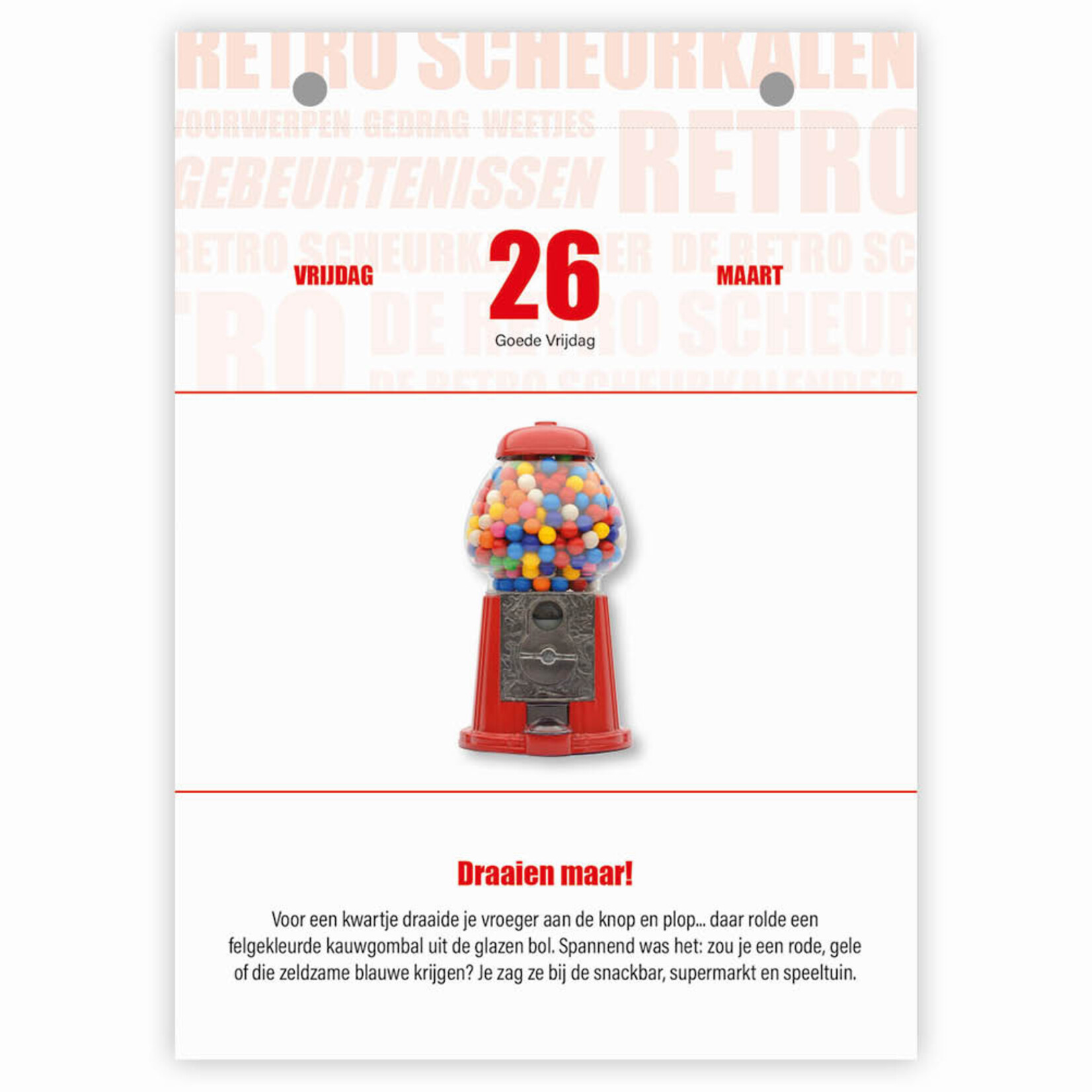 De Retro scheurkalender 2027 B