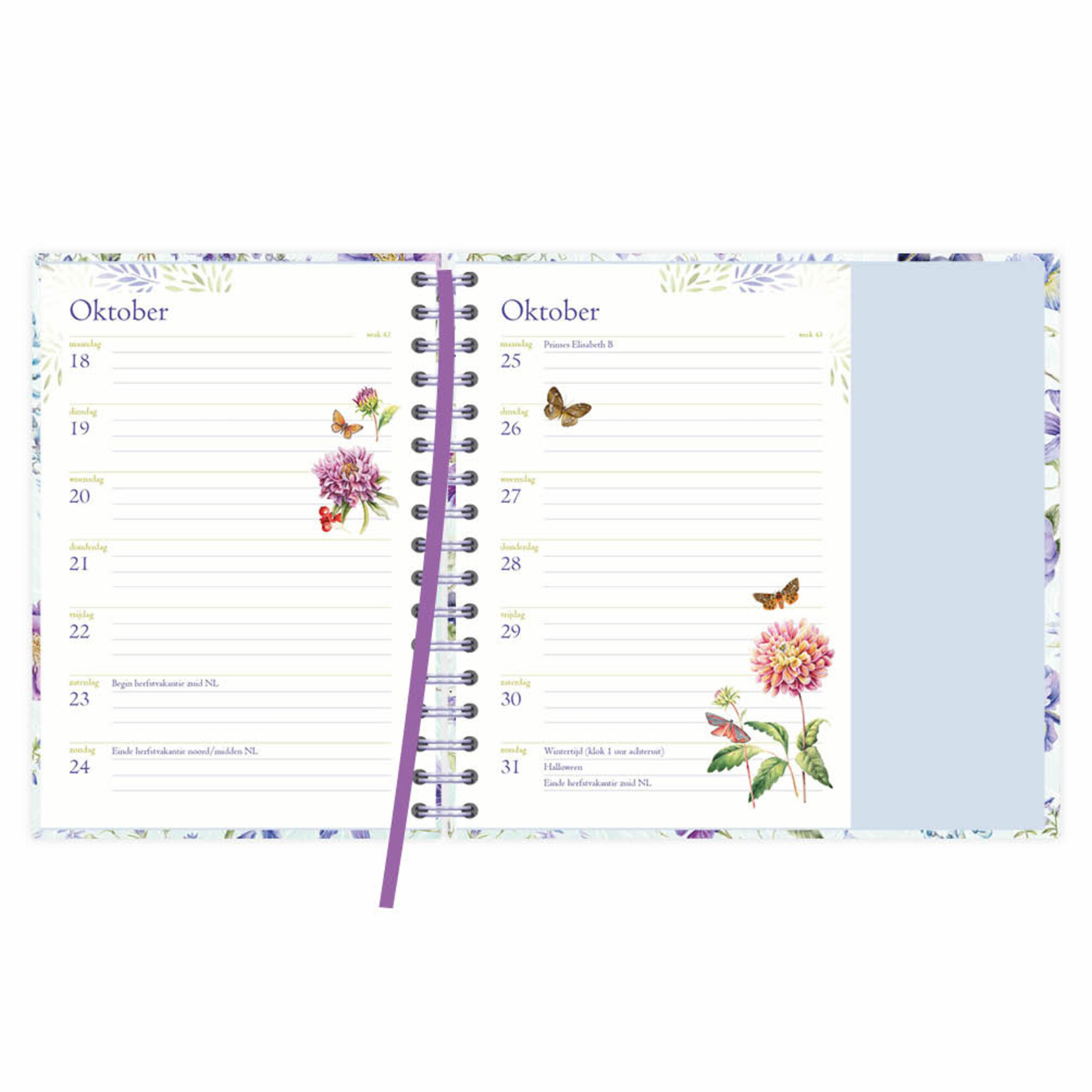 Janneke Brinkman luxe spiraalagenda Blauwe Bloemen 2027