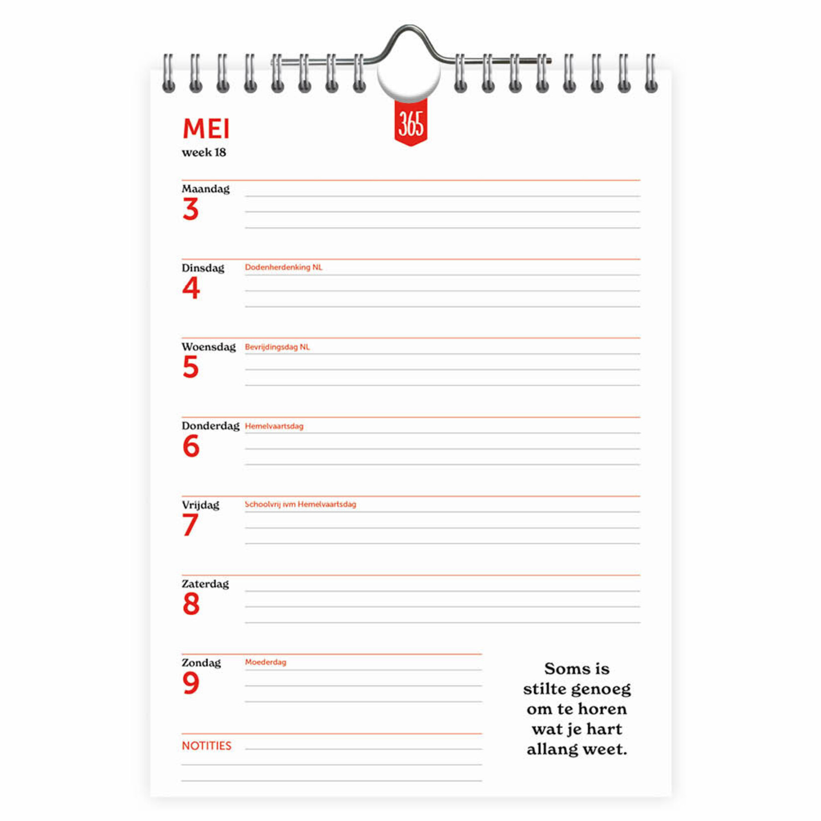 365 Dagen Weeknotitiekalender 2027