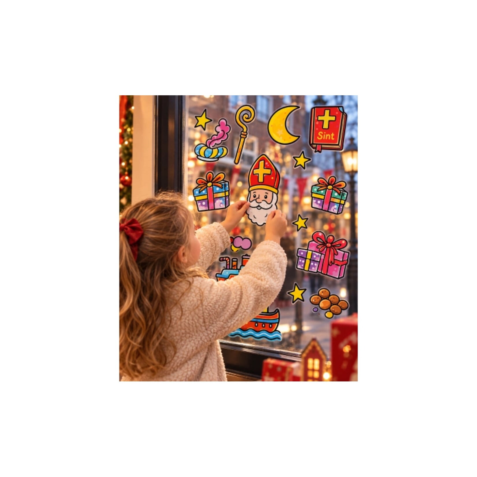 Raamstickers Sint Doodle 2 stuks