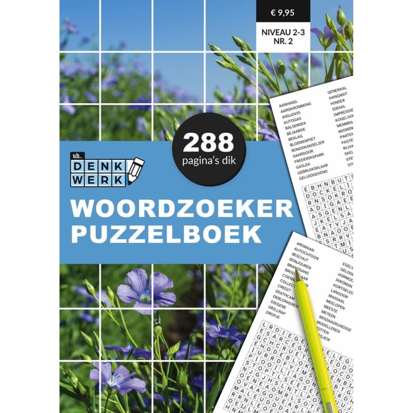Woordzoeker Puzzelboek - 288 pagina's - niveau 2/3 - nummer 02 - Denkwerk