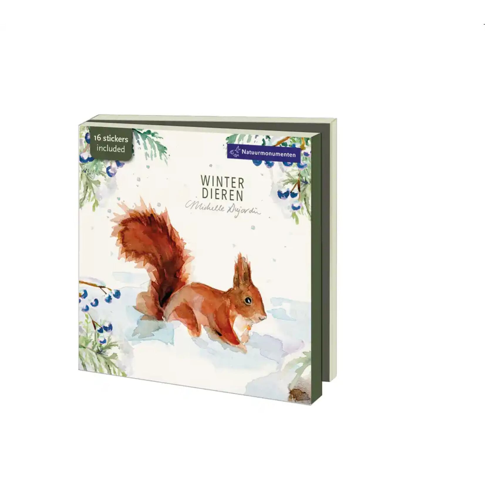 Kaartenmapje met env, vierkant: Winter Dieren, Michelle Dujardin, Natuurmonumenten