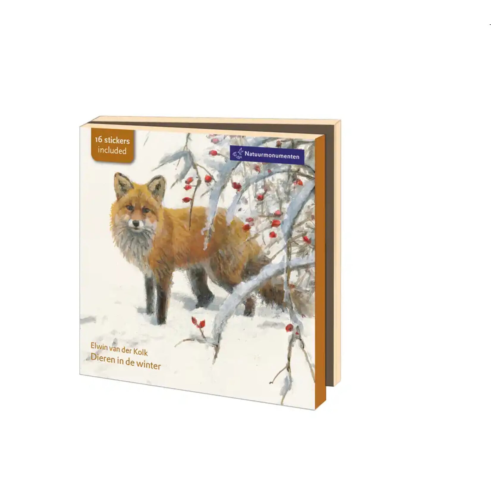 Kaartenmapje met env, vierkant: Dieren in de Winter, Elwin van der Kolk, Natuurmonumenten