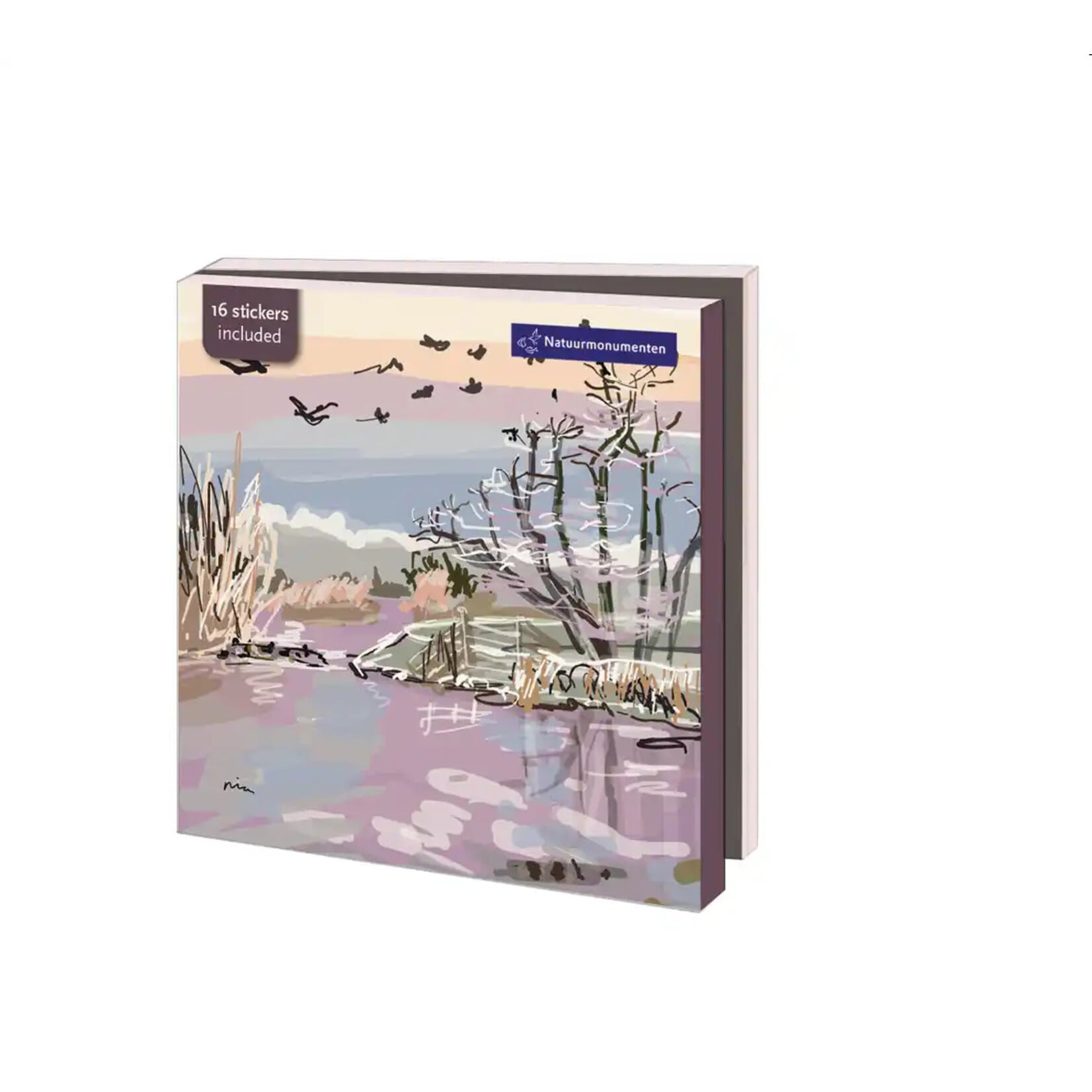 Kaartenmapje met env, vierkant: Kerst, Pia Sprong, Natuurmonumenten