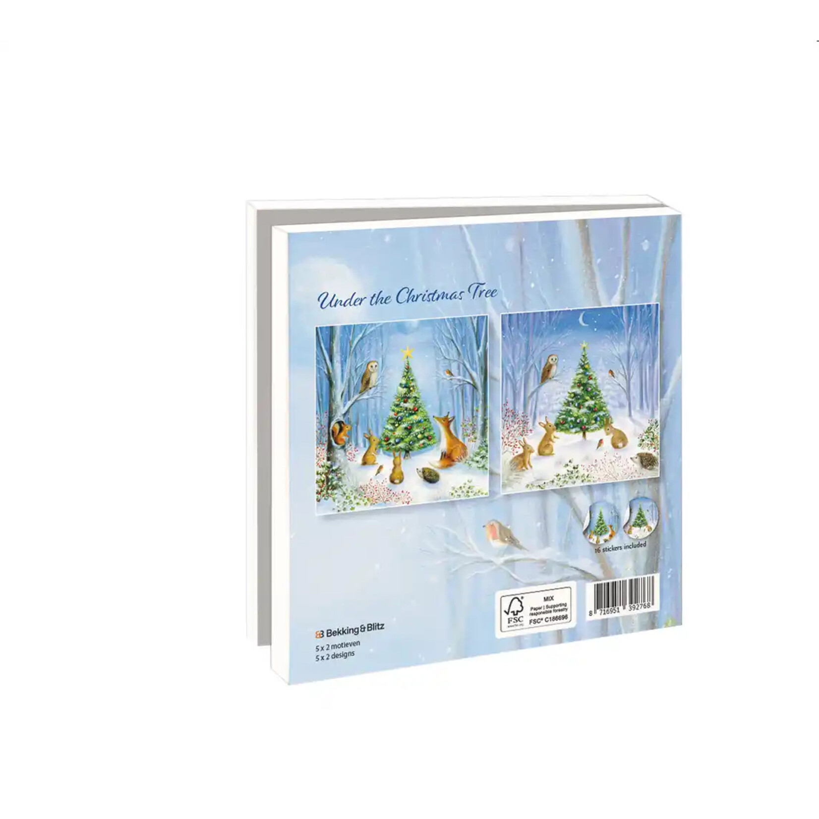 Kaartenmapje met env, vierkant: Under the Christmas Tree, Ileana Oakley