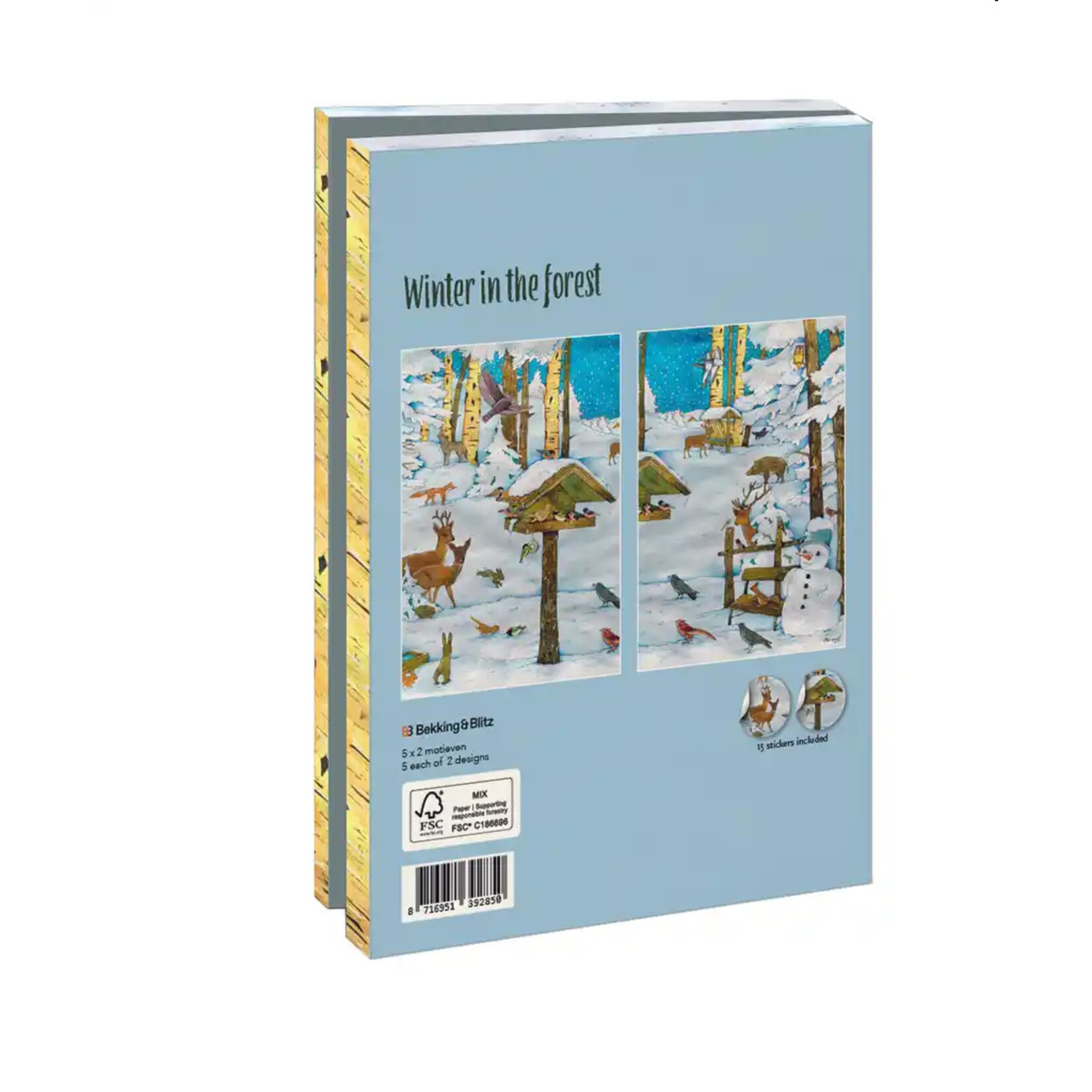 Kaartenmapje met env, groot: Winter in the forest, Christian Kaempf