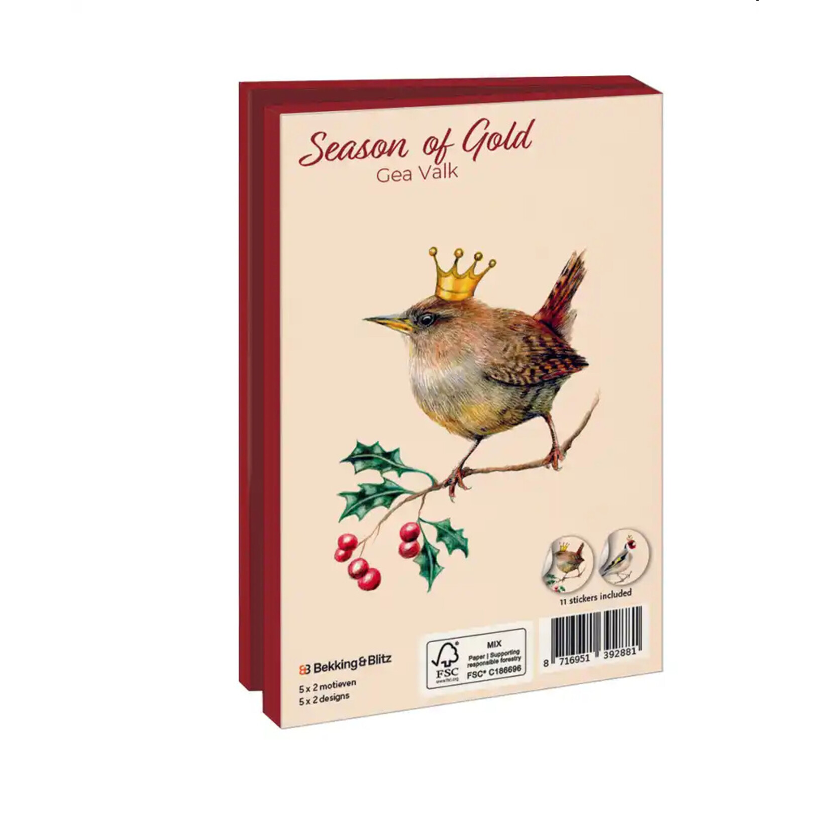 Kaartenmapje met env, klein: Season of Gold, Gea Valk