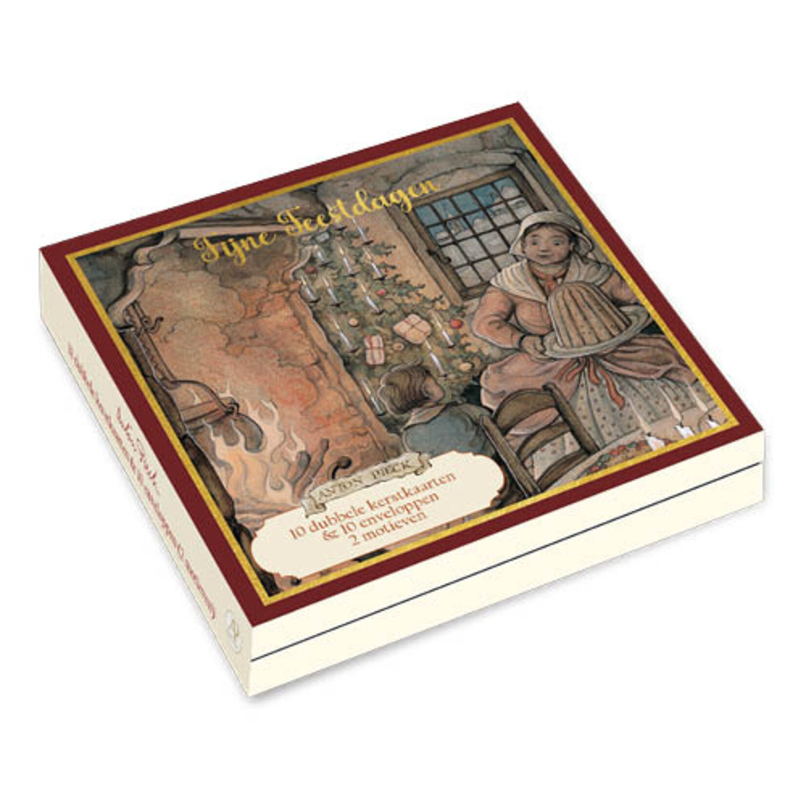 Anton Pieck kerstkaartenmapje Kerstcake - Etalage