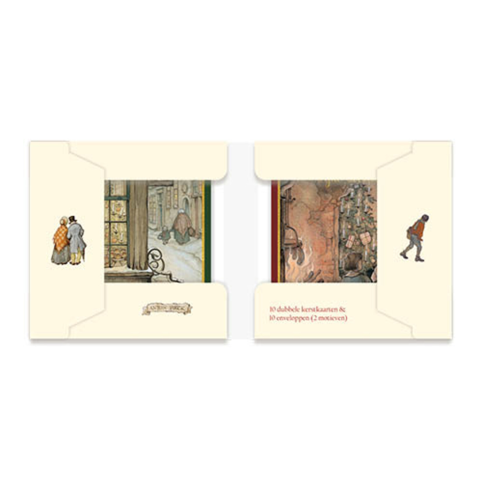 Anton Pieck kerstkaartenmapje Kerstcake - Etalage