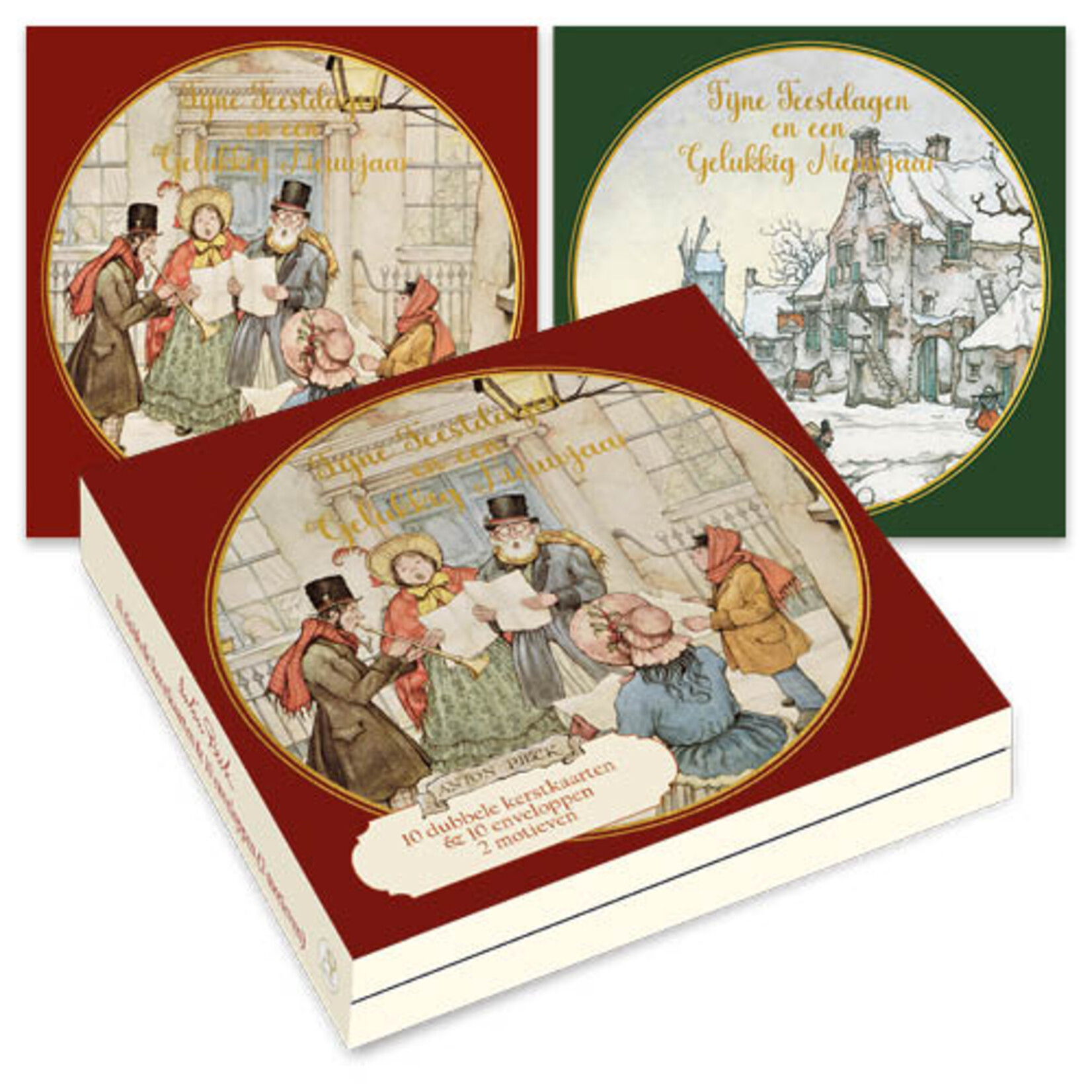 Anton Pieck kerstkaartenmapje Kerstzang - Winters