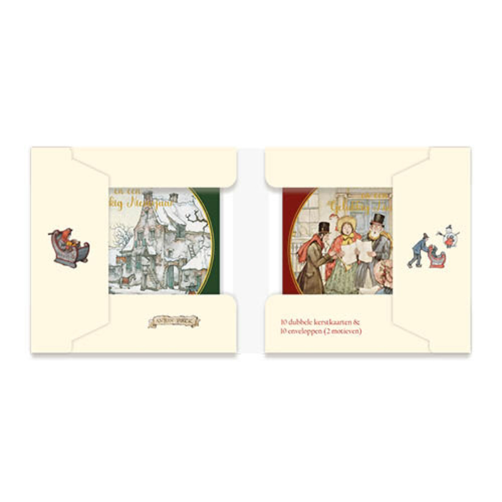Anton Pieck kerstkaartenmapje Kerstzang - Winters
