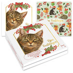 Franciens Katten kerstkaartenmapje Cyperse kat - Kerstklokjes patroon