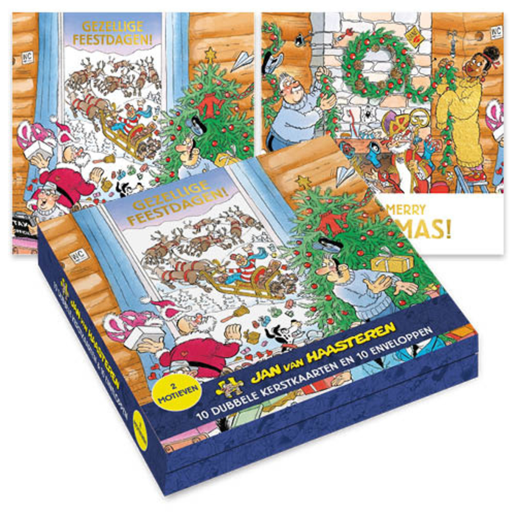 Jan van Haasteren kerstkaartenmapje Joy Ride - Versieren