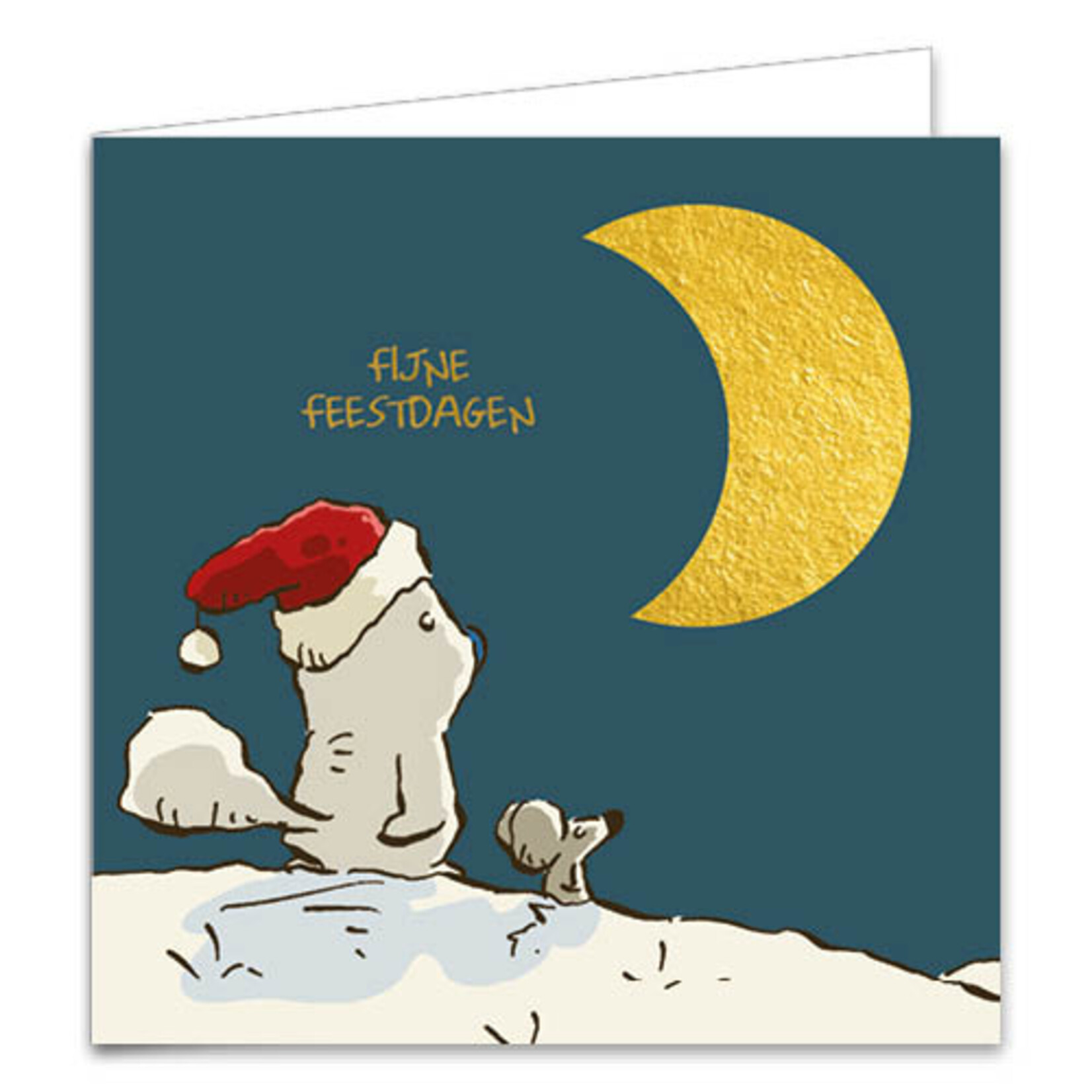 Doe eens lief kerstkaartenmapje Kerstballen - Maan