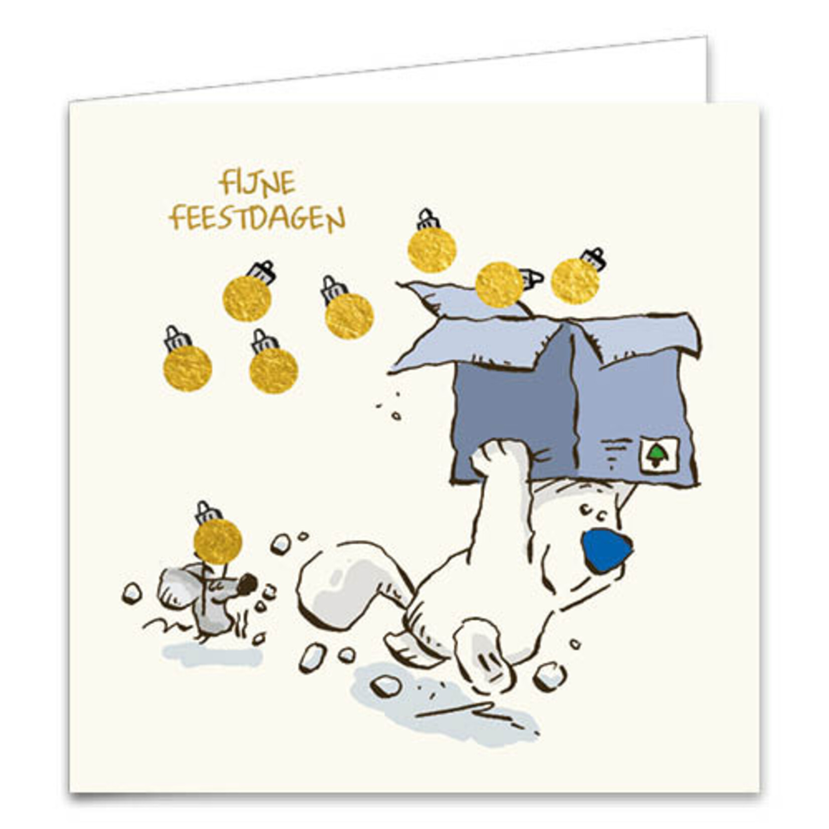 Doe eens lief kerstkaartenmapje Kerstballen - Maan