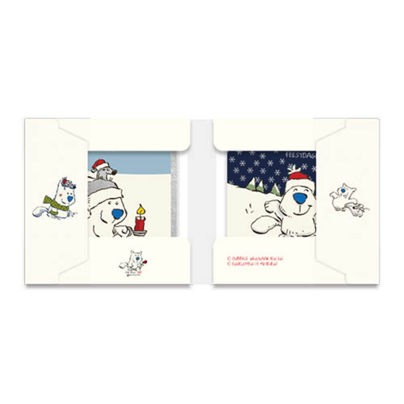 Doe eens lief kerstkaartenmapje Sneeuwdansje - Kerstkaars