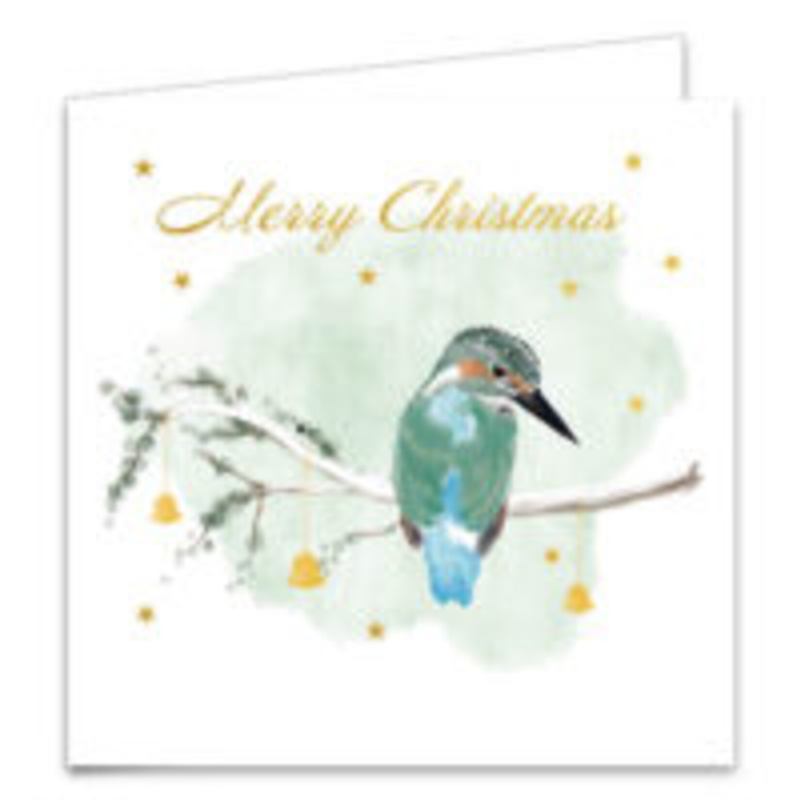 Petit Paris kerstkaartenmapje / IJsvogel - Kerstkrans