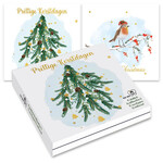 Petit Paris kerstkaartenmapje / Roodborstje - Kersttak