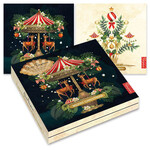 Studio Pompidom kerstkaartenmapje / Reindeer Carousel - Christmas Circus
