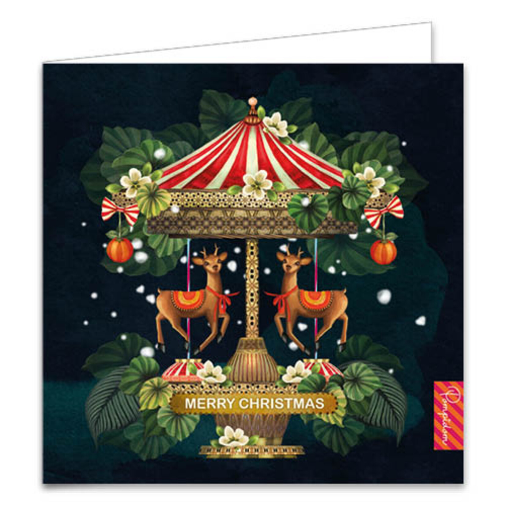 Studio Pompidom kerstkaartenmapje / Reindeer Carousel - Christmas Circus