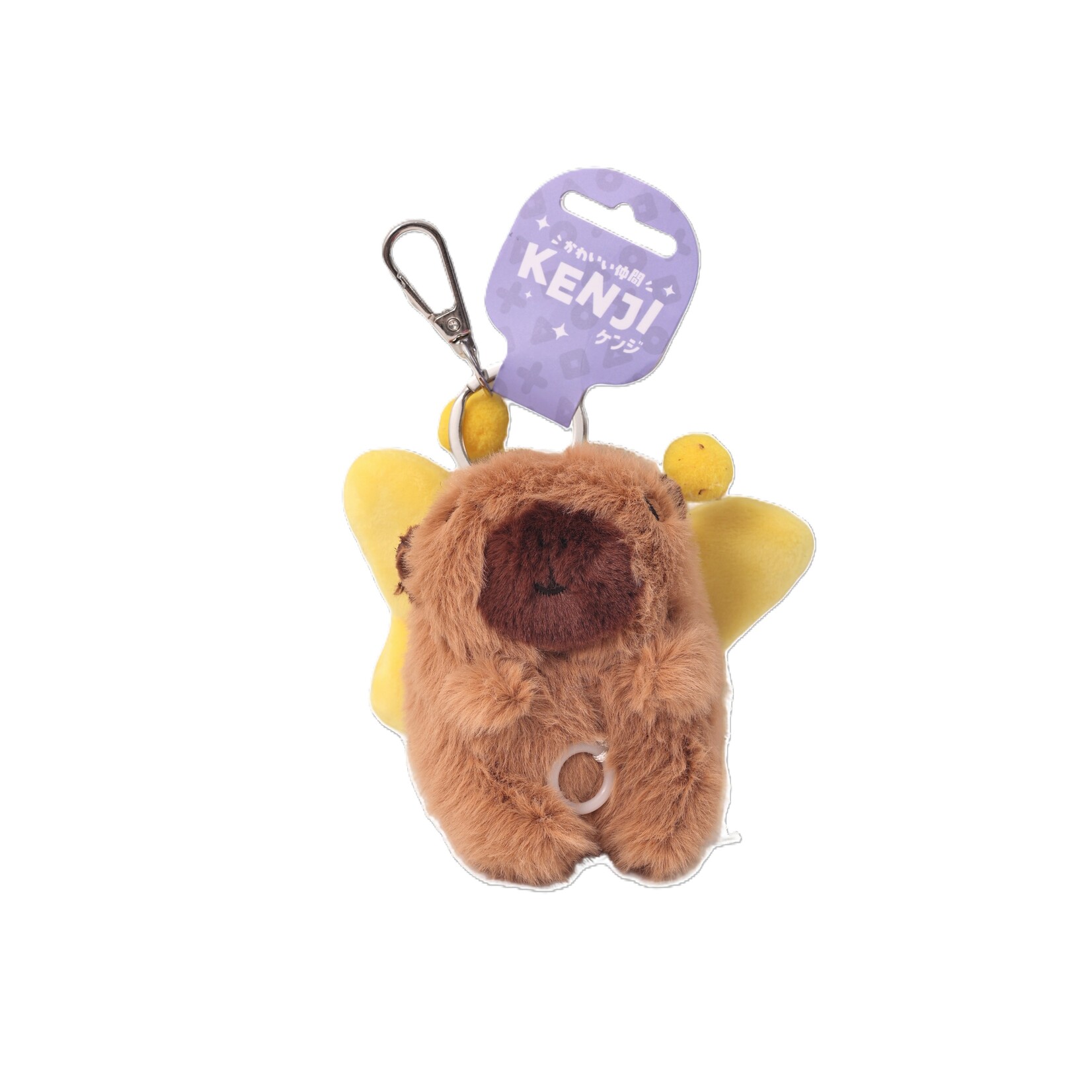 KENJI KEYRING FLUFFY BUTTERFLLY CAPYBARA YELLOW