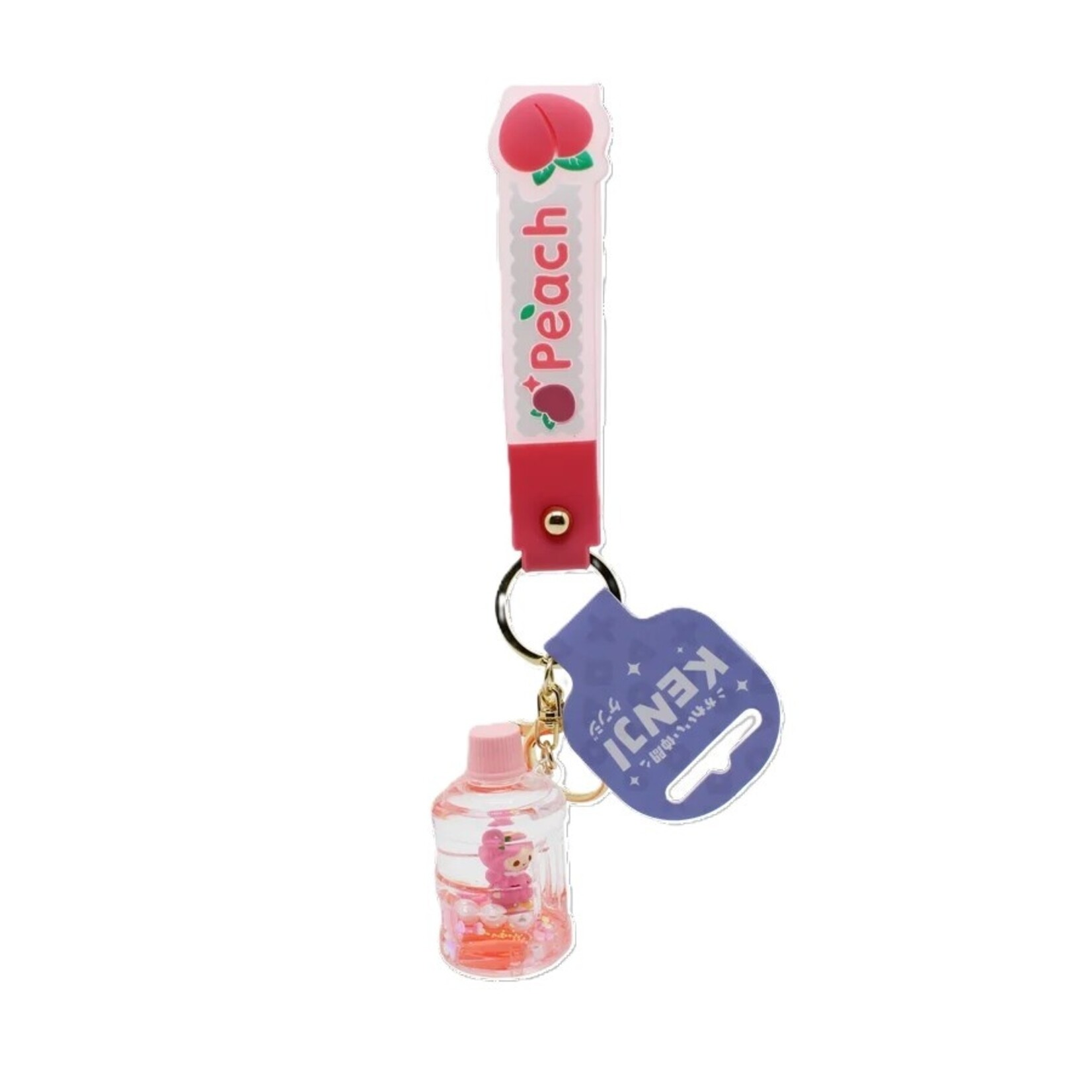 KENJI KEYRING ACRYLIC PEACH BOTTLE PINK