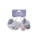 KENJI KEYRING FLUFFY ANIMAL HEAD BODY CAT