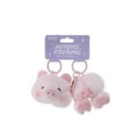 KENJI KEYRING FLUFFY ANIMAL HEAD BODY PIG