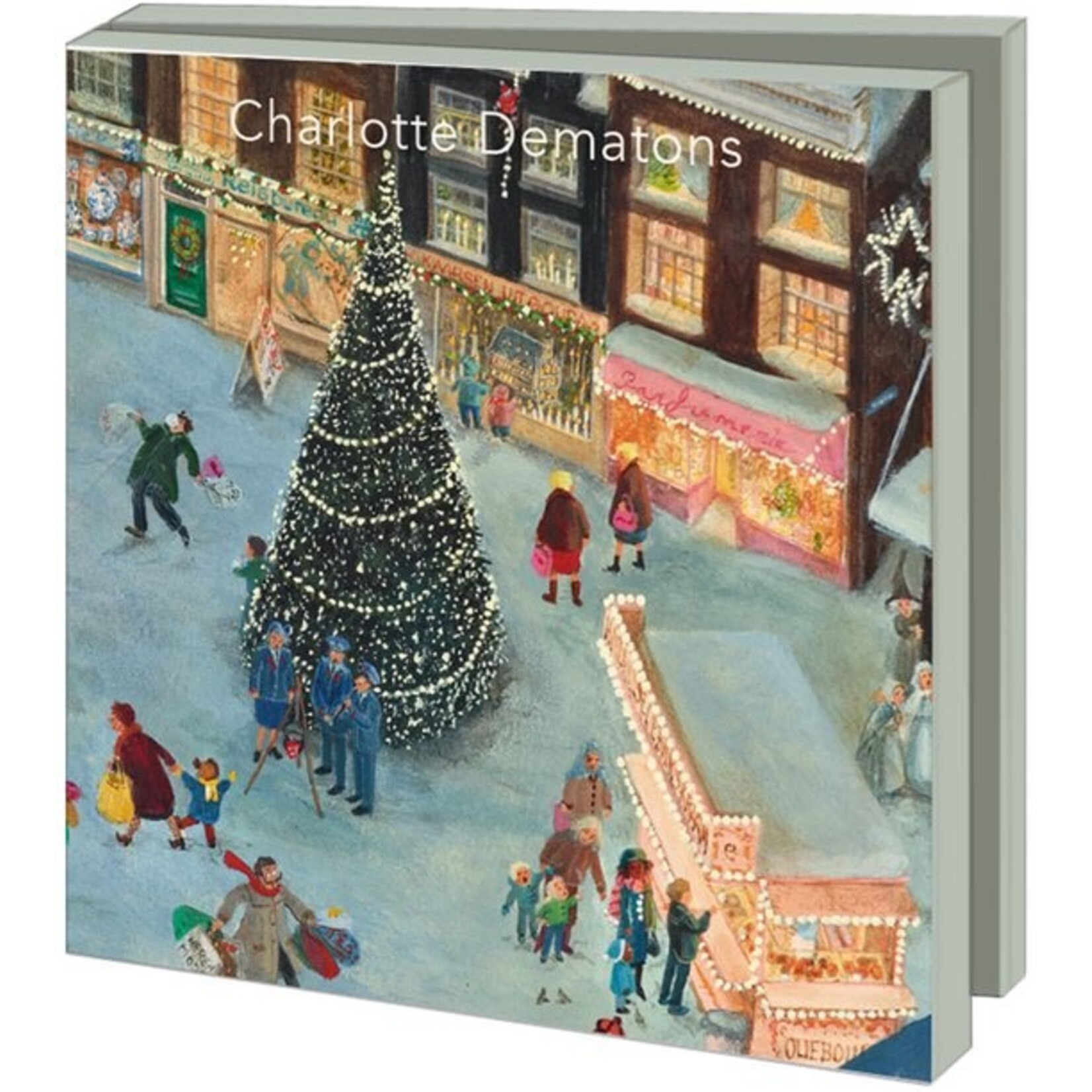 Kaartenmapje met env, vierkant: Kerstboom, Charlotte Dematons