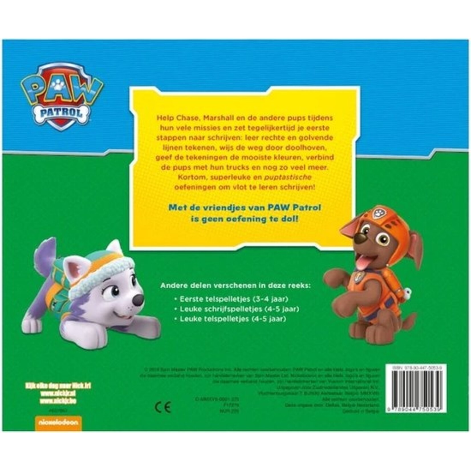 Paw Patrol eerste schrijfspelletjes (3-4 j.)
