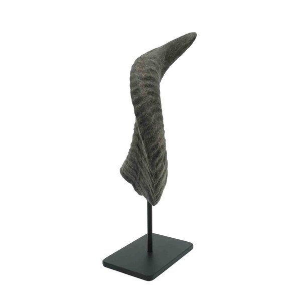 Horn on metal pedestal