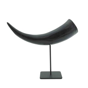 Polished cow horn on pedestal