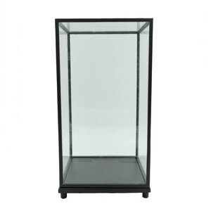 Zwarte plexiglas vitrine van hout - groot