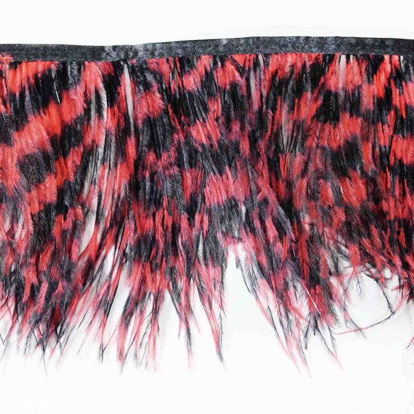 Feather garland Common ostrich - black/red