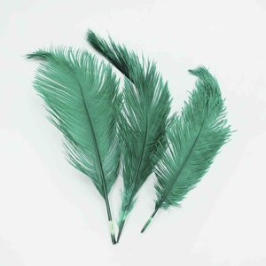 Ostrich feather dark green 20 cm