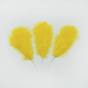Bundle of ostrich feathers yellow 20 cm
