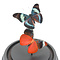 Opgezette vlinders in glazen stolp - Panacea prola (2)