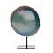 Agate disc on pedestal (light blue)