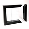 Black double glass frame  16 x 16 cm