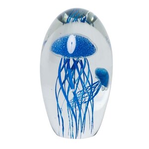 Glass jellyfish pair (dark blue)