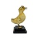 Mounted yellow duck on pedestal