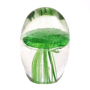 Glass Objekt mit Qualle grün (s)